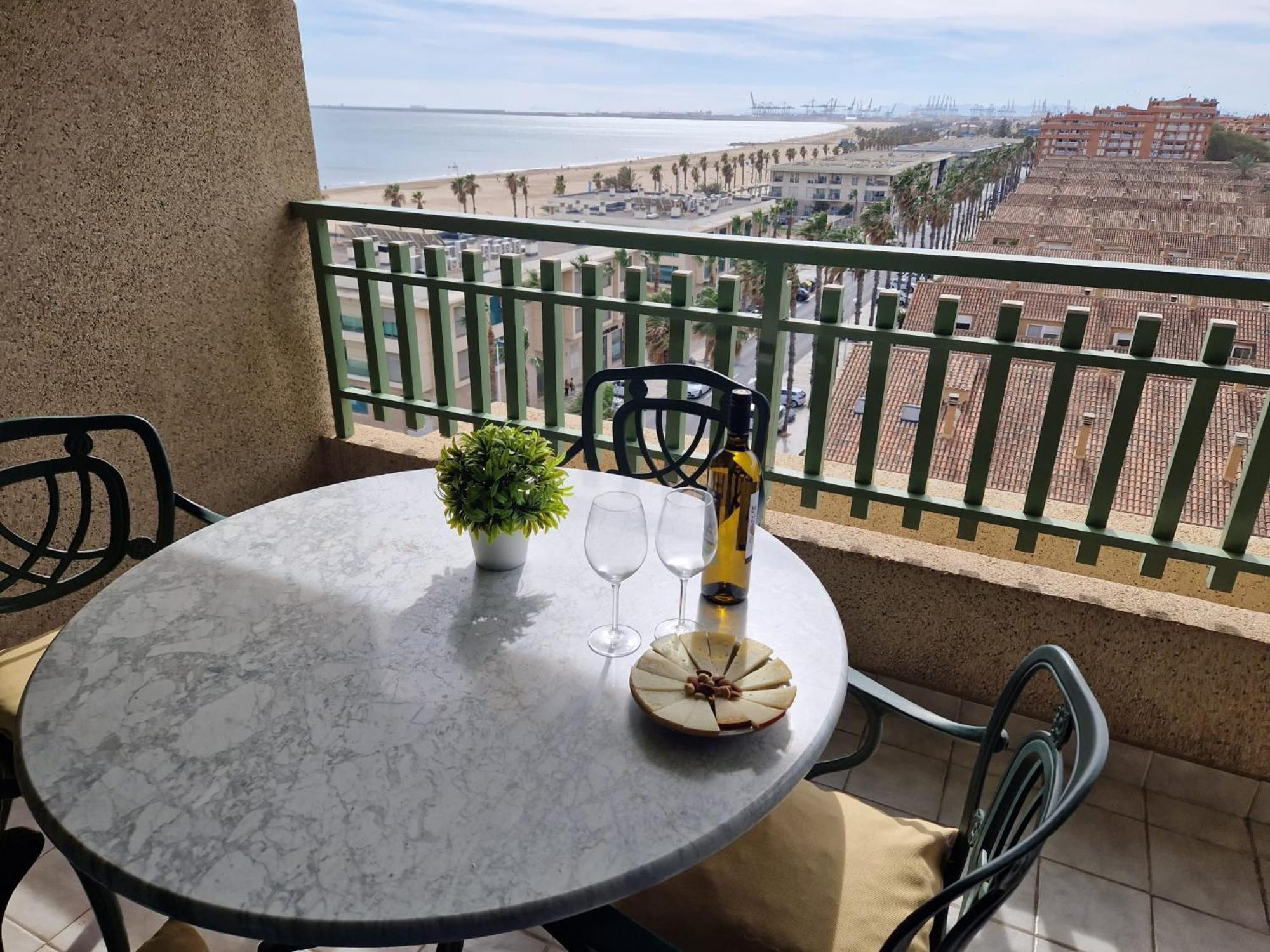 Apartamento Primera Linea De Playa Patacona Valencia Eksteriør billede